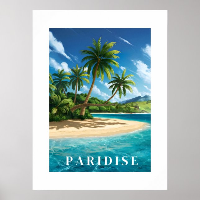 Póster Paridise Tropical Beach Poster (Frente)