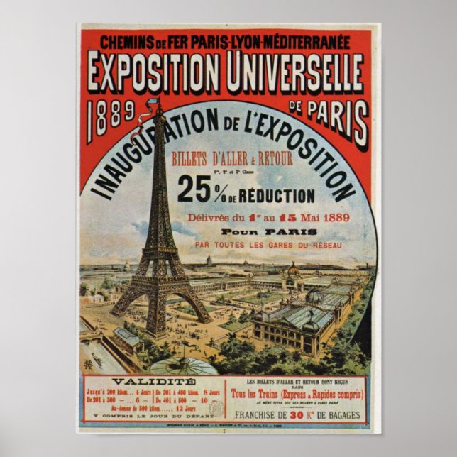 Póster Paris 1889 – Expostion Universelle Weltausstellung (Frente)