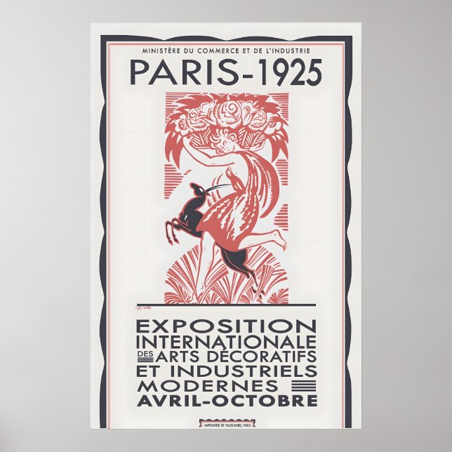 Póster Paris 1925 Art Deco Exhibition Poster Framed or (Frente)