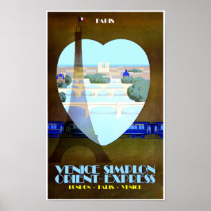 Póster París, afiche de viajes Orient Express