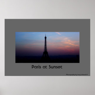 Póster París al atardecer
