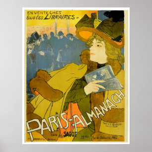 Póster Paris Almanach ~ Publicidad de Viajes Vintage