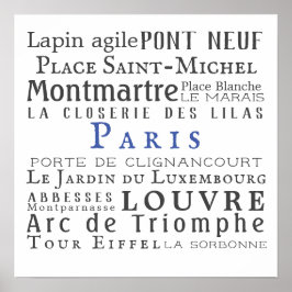 Póster Paris and its landmarks