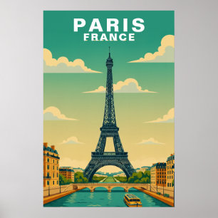 Póster París Antiguo, Francia Ciudad Francesa Paisaje Urb