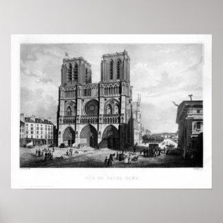 Póster Paris c. 1835 - Notre Dame