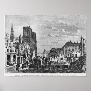 Póster París, demolición de una parte de la citación