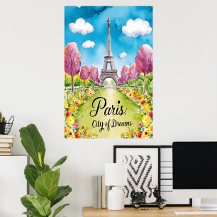 Póster París En Bloom: Un Dreamy Día De Primavera
