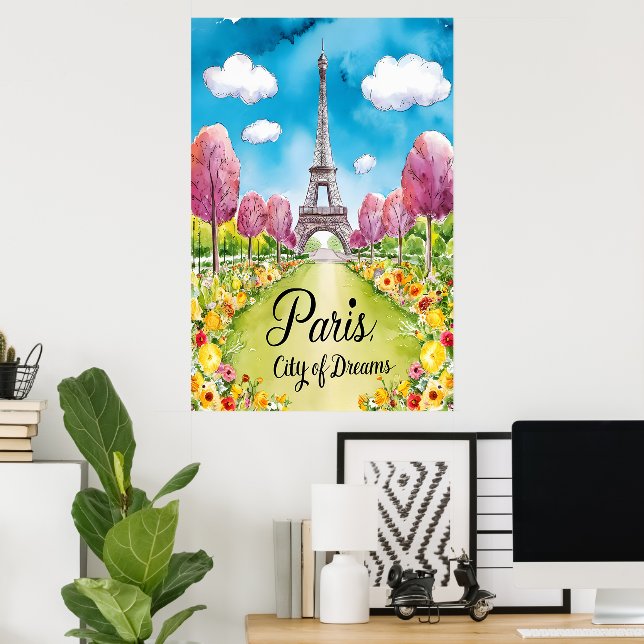 Póster París En Bloom: Un Dreamy Día De Primavera (Oficina en casa)
