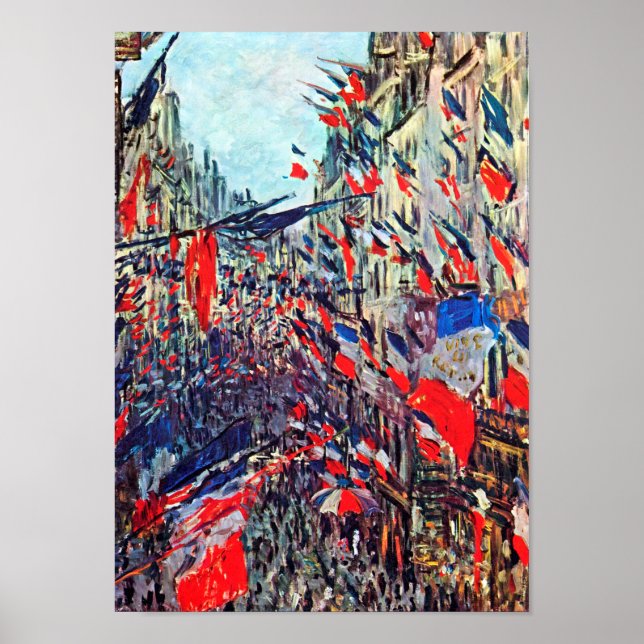 Póster París en el Día Nacional, Claude Monet (Frente)