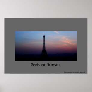 Póster París en la puesta del sol
