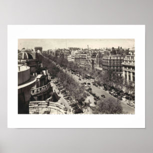 Póster Paris France L'Avenue des Champs-Elysses, años 50