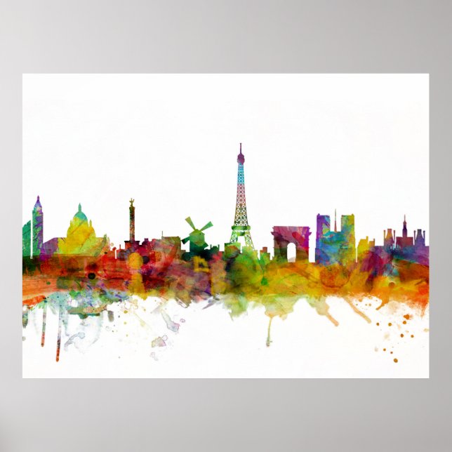 Póster Paris France Skyline (Frente)
