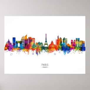 Póster Paris France Skyline