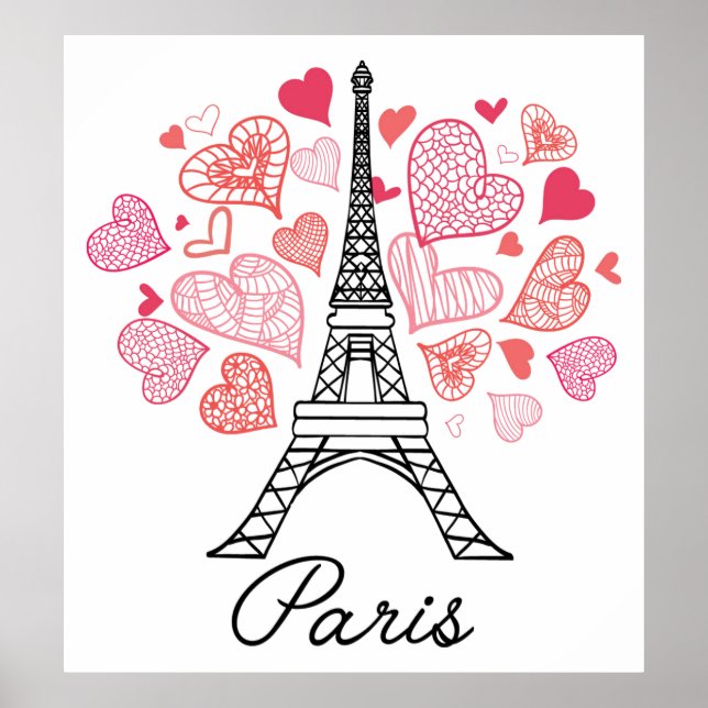 Póster París, Francia amor (Frente)