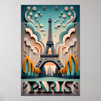 Póster París, Francia, ciudades del mundo, estilo vintage
