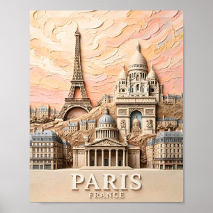 Póster París Francia Europa Moderno Pastel Texturizado Vi