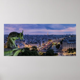 Póster París Francia Gargoyle