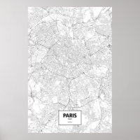 París, Francia (negro sobre blanco)
