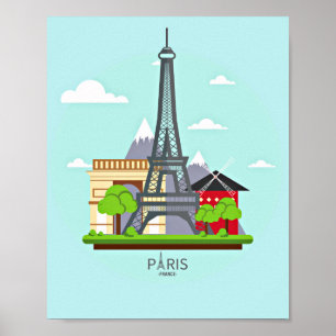 Póster París Francia, Poster de la Torre Eiffel