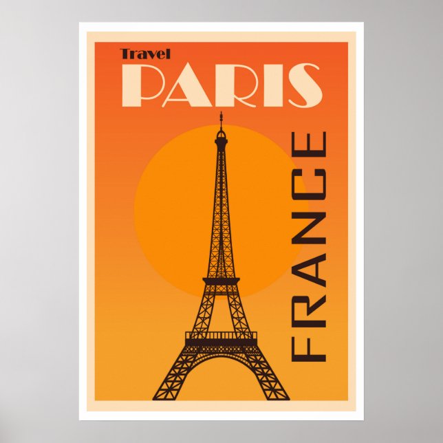 Póster París, Francia, Poster de Viajes Vintage (Frente)