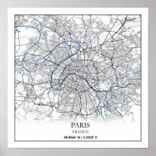 Póster París Francia: Viaje simple