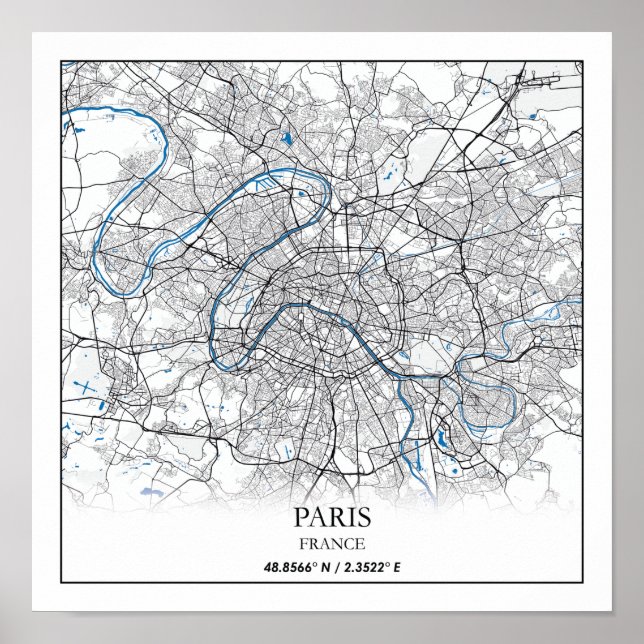 Póster París Francia: Viaje simple (Frente)