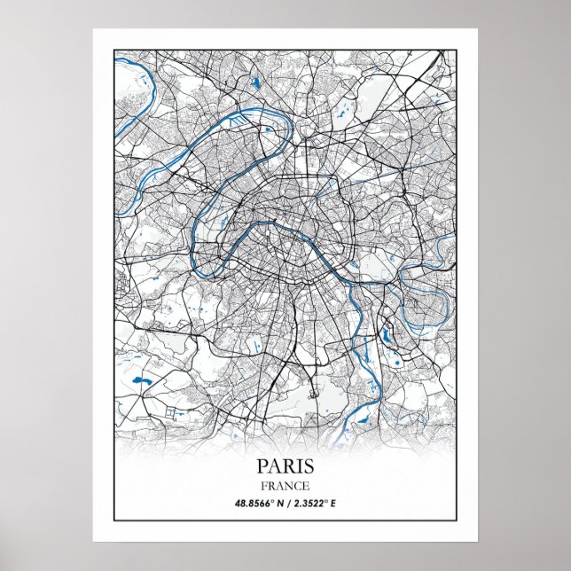 Póster París Francia: Viaje simple (Frente)