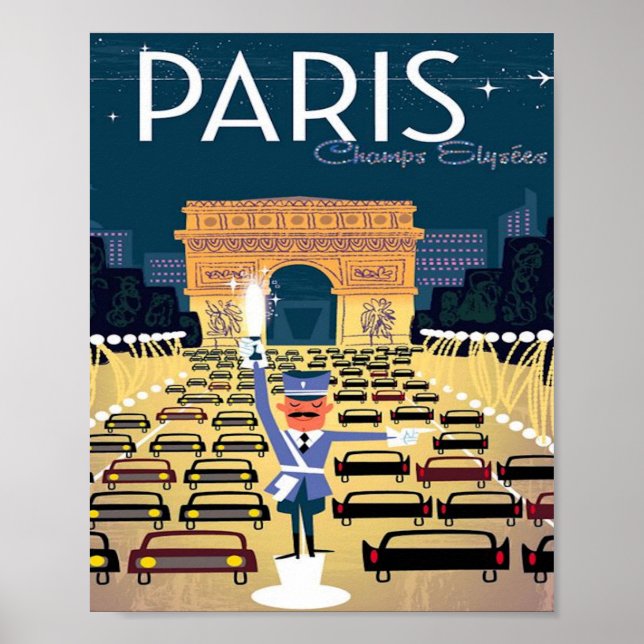 Póster París Francia Viaje Viaje Viaje vacaciones de turi (Frente)