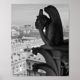 Póster Paris Gargoyle B&W
