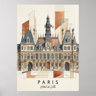 Póster Paris, Hôtel de Ville – Art Mural Contemporain