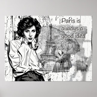 Póster Paris is always a Good idea