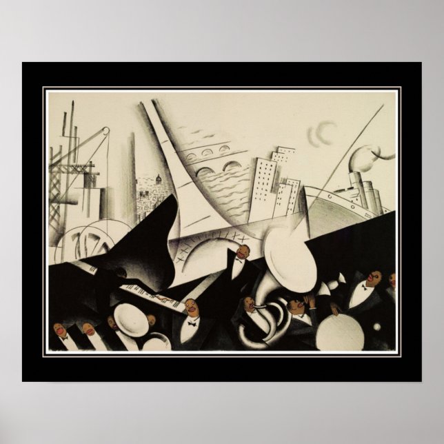 Póster "Paris Jazz", aprox. 1925 Art Deco (Frente)