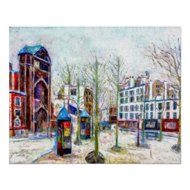 Póster Paris, la Place des Abbesses (Anverso)