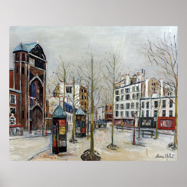 Póster Paris, la Place des Abbesses; Utrillo (Frente)