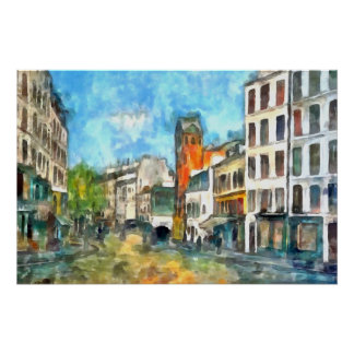 Póster Paris, la rue des Abbesses