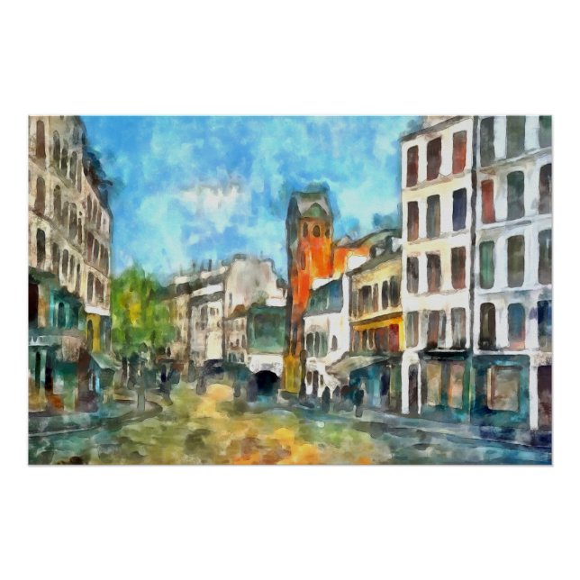 Póster Paris, la rue des Abbesses (Anverso)