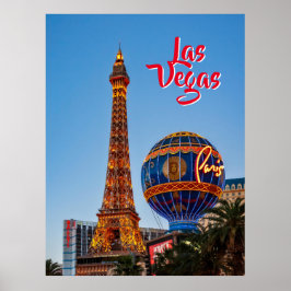 Póster París Las Vegas en la postal del atardecer