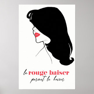 Póster París - Le Rouge Baiser (El beso rojo)