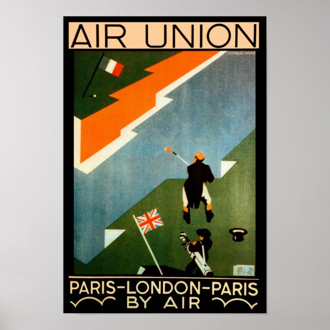 Póster París - Londres - París por aire (Frente)