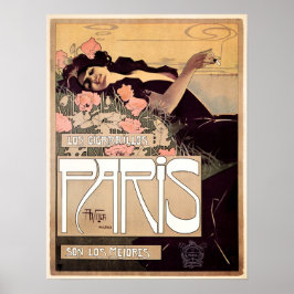 Póster PARIS Los Cigarillos 1901 del artista Aaprdo Villa