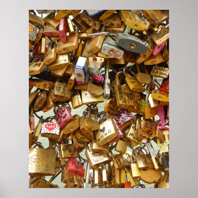 Póster Paris Love Padlocks 1 Imprimir lienzo (Frente)