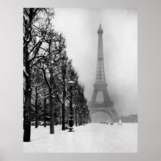 Póster París nevado... Hermoso