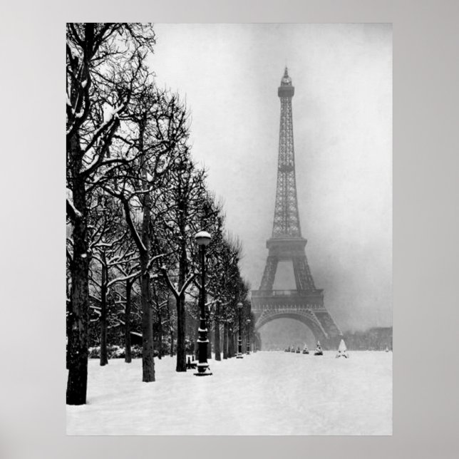 Póster París nevado... Hermoso (Frente)