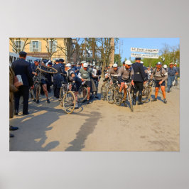 Póster París-Niza Ciclistas Auxerre Yonne Francia 1933