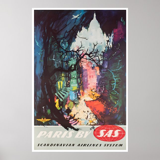 Póster Paris Painting France Travel Poster French Art (Frente)