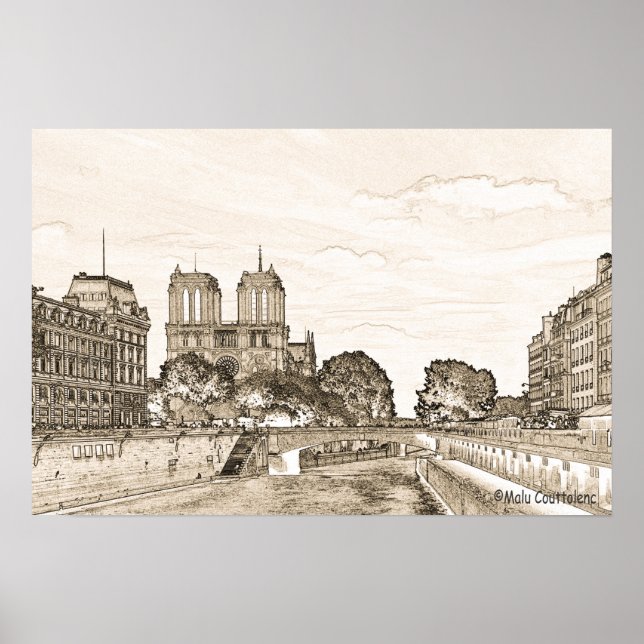 Póster París por el Poster del Sena (Frente)