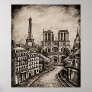 Póster París Poster Blanco Y Negro