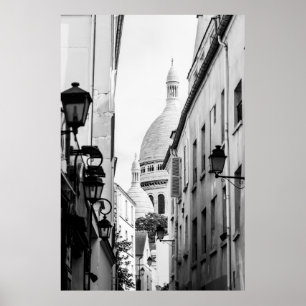 Póster París Sacre Coeur en blanco y negro