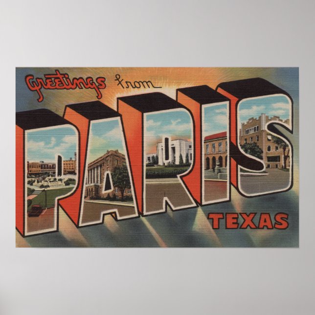 Póster París, TexasGrandes Escenas de letrasParís, TX (Frente)