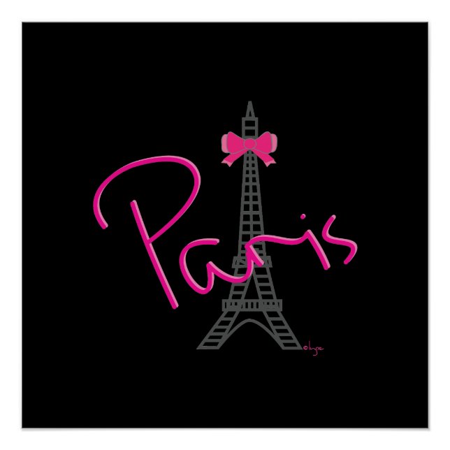 Póster París, Torre Eiffel con arco Moderno (Anverso)